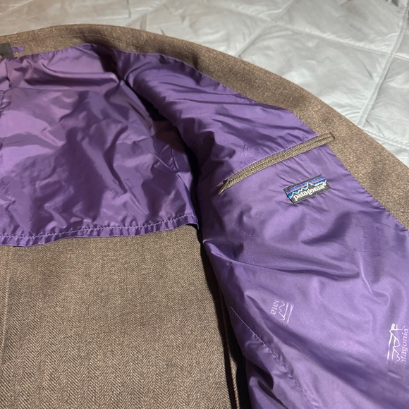 80s Patagonia Mens Herringbone Tweed Blazer - Picture 6 of 9